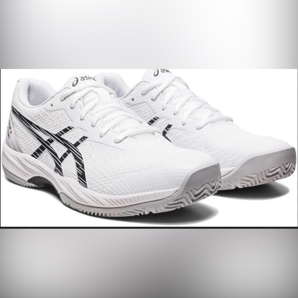 Asics Women's White Sneakers with Black Logo Accents